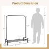 Heavy Duty Metal Garment Rack Clothes Hanging Rod with Bottom Storage Shelf