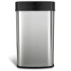 Silver/Black 13-Gallon Stainless Steel Kitchen Trash Can with Motion Sensor Lid