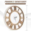 Natural Wood 16-inch Classic Farmhouse Roman Numerals Wall Clock