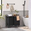 Metal Wood Industrial Modern Laundry Sorter Hamper Black/Brown