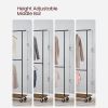 Industrial Style Clothing Garment Rack Double Clothes Hanging Bar on Wheels