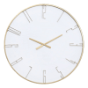 Stratton Home Decor Modern 31.5" Miles Round White and Gold Indoor Analog Wall Clock