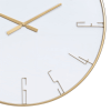 Stratton Home Decor Modern 31.5" Miles Round White and Gold Indoor Analog Wall Clock