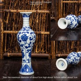 Jingdezhen Ceramic Small Vase Hydroponic Antique Shelf Ornament Hand-painted Blue And White Porcelain Bottle Souvenirs (Option: Style2)