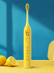 Rechargeable Small Yellow Duck Toothbrush Mute Electric Toothbrush Soft Bristle Waterproof Adult Smart Toothbrush (Color: Yellow)