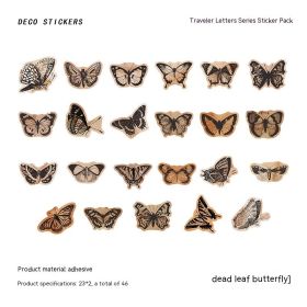 Self Adhesive Stickers For Travelers' Letters Series Vintage Hand Tent DIY Decorative Stickers (Option: Withered leaf butterfly-44mm)