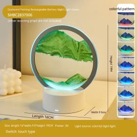 Creative Gift Quicksand Lamp Decorative Lamp (size: 5WRGBUSB Power Supply-Green)