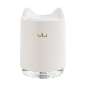 Mini USB Humidifier Night Light Bedroom Office Desktop (Option: White-USB)