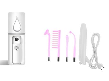 High Frequency Facial Machine Electrode Wand Glass Tube Electrotherapy (Option: Mirror style set-Purple US)