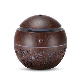 Mini Humidifier Ultrasonic Mushroom Hydrating Beauty Instrument (Option: Dark wood grain-USB)