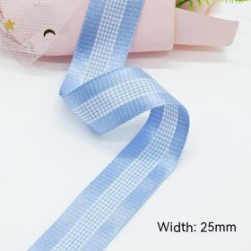 Solid Color Scottish Plaid Ribbon Hand-made DIY Clothing Ornament Bouquet Gift Packaging (Option: A304 Plaid Ribbon 9mm-A304-9mm25 Code Volume)