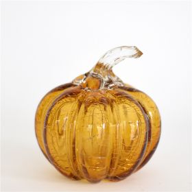 Colorful Glass Art Pumpkin Ornaments American Country Home Decoration (Option: Amber)