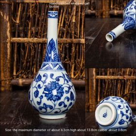 Jingdezhen Ceramic Small Vase Hydroponic Antique Shelf Ornament Hand-painted Blue And White Porcelain Bottle Souvenirs (Option: Style16)