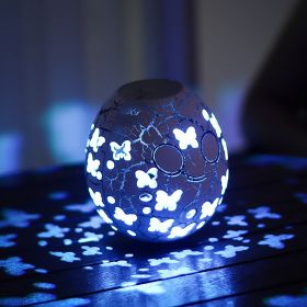 Cracked Led Goose Egg Lamp Charging Rgb Tumbler (Option: USB Charging Three Colors-Butterfly color)