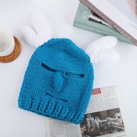 Creative Weaving Woolen Cap Internet Celebrity Headgear Men's Hat (Option: Blue And White Ears)