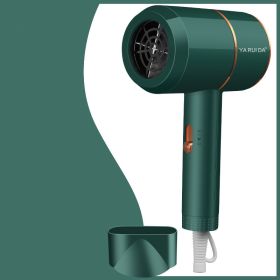 Portable Folding Low Power Cold And Hot Blue ABS Hair Dryer (Option: Dark green-No Folded)