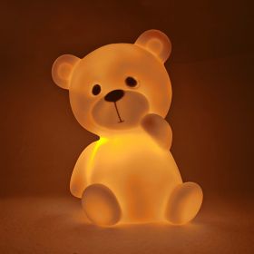 Luminous Toys, Children's Room LED Lights, Bedside Lamp Decorations, Enamel New Creative Gifts (Option: Crooked bear yellow)