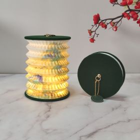 Folding Small Lantern For Cultural And Creative Gifts (Option: Dark green flocked cover-2.5W)