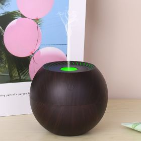 USB Plug-in Colorful Light Mushroom Humidifier (Option: Dark wood grain-USB)