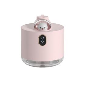 Cute Bear Wireless Air Humidifier USB Aromatherapy Diffuser With LED Lamp 500ML Portable Ultrasonic Mist Maker Water Car Fogger (Option: Pink-USB)