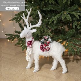 Christmas Decorations White David's Deer Doll Doll Home Shopping Window Layout Christmas Tree Ornaments (Option: Medium Elk Only 600g)