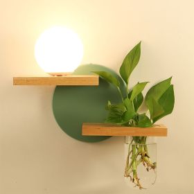 Nordic Bedroom Bedside Creative Balcony Living Room Aisle Japanese LED Wall Lamp (Option: Led Light Source-Green Left)