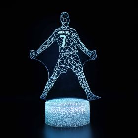 Led Small Night Lamp Football Player Colorful Touch Ambience Light (Option: Crack Base Touch 16 Colors-ZB 821)