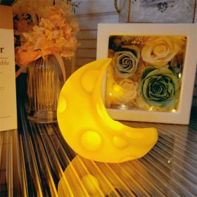 Cartoon Luminous Night Market Stall Led Small Night Lamp Christmas Gift (Option: Moon Cheese Large Yellow)