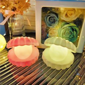 Cartoon Luminous Night Market Stall Led Small Night Lamp Christmas Gift (Option: Small Shell White)