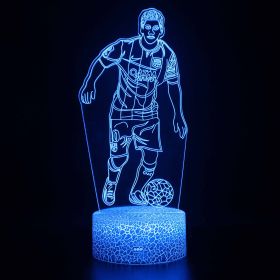 Led Small Night Lamp Football Player Colorful Touch Ambience Light (Option: Crack Base Touch Timing-ZB 1183)