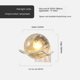 Simple Bedroom Bedside European Wall Lamp (Option: White Striped Amber Cover-5W White Light)