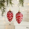 Christmas Decoration Plastic Hand-painted Electroplating Pendant Red Scene Layout