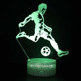 Led Small Night Lamp Football Player Colorful Touch Ambience Light (Option: Black Base Touch Timing-ZB 934)