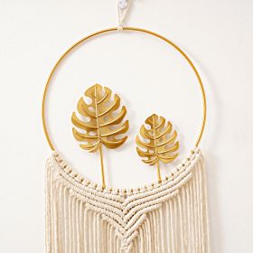 Hand-woven Tapestry Dreamcatcher Birthday Girl Room Tassel Wall Hangings Wall Hanging Artistic Gift Ins Style (Option: Plantain-24cm*75cm)