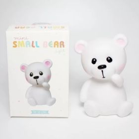 Cute Children's Luminous Thinking Bear Small Night Lamp (Option: Color Box Packaging-White Shell White Lamp)