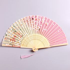 Silk Ladies Folding Fan Bamboo Fan Antique Dancing (Option: ZS 30-ZS 03)