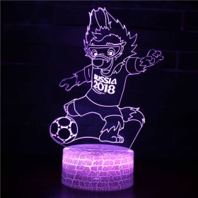 Led Small Night Lamp Football Player Colorful Touch Ambience Light (Option: Crack Base Touch Timing-ZB 425)