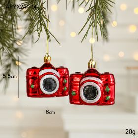 Christmas Decoration Plastic Hand-painted Electroplating Pendant Red Scene Layout (Option: 2 Cameras)