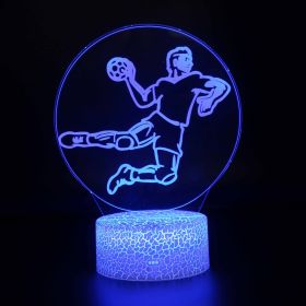 Led Small Night Lamp Football Player Colorful Touch Ambience Light (Option: Crack Base Touch Timing-ZB 763)