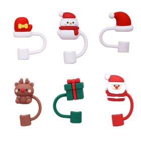 Straw Cover Rubber Accessories Christmas Gift Straw Dust Plug (Option: 6 Packs-8mm)