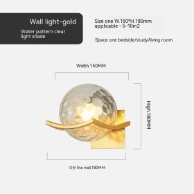 Simple Bedroom Bedside European Wall Lamp (Option: Golden Water Pattern-12W White Light)