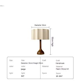 Japanese-style Solid Wood Table Lamp For Living Room (Option: Three Color Light Source-Table Lamp-US)