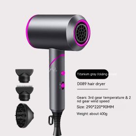 Folding Anion High Power Constant Temperature Hair Dryer (Option: Titanium Gray-European Standard 220V)